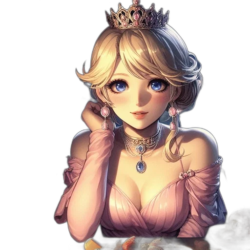 crown, dress, face, staff transparent PNG cut-out