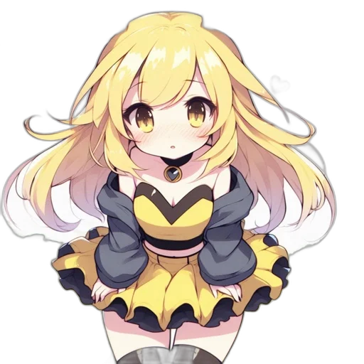 dress, staff, flower, creature transparent PNG cut-out