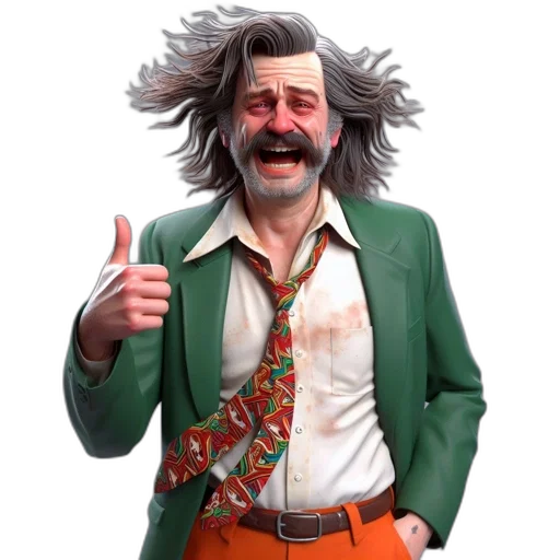 jacket, staff, face, hair transparent PNG cut-out