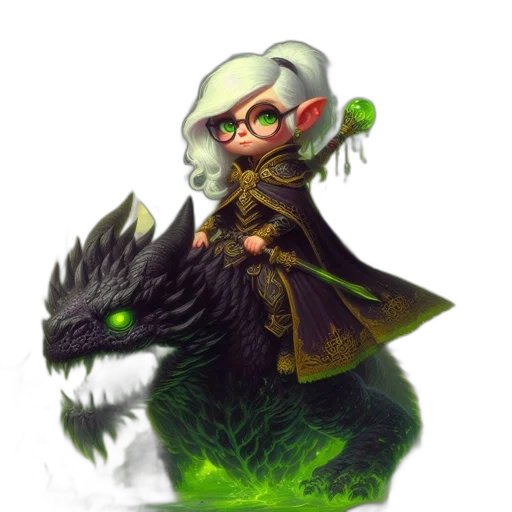 dragon, staff, creature, fantasy art transparent PNG cut-out