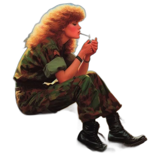 jacket, hair, weapon, concept art transparent PNG cut-out
