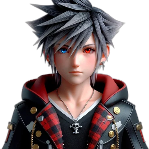 jacket, face, 3d render, concept art transparent PNG cut-out