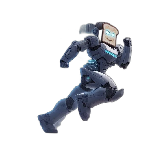 robot, 3d render, concept art, vaporwave transparent PNG cut-out