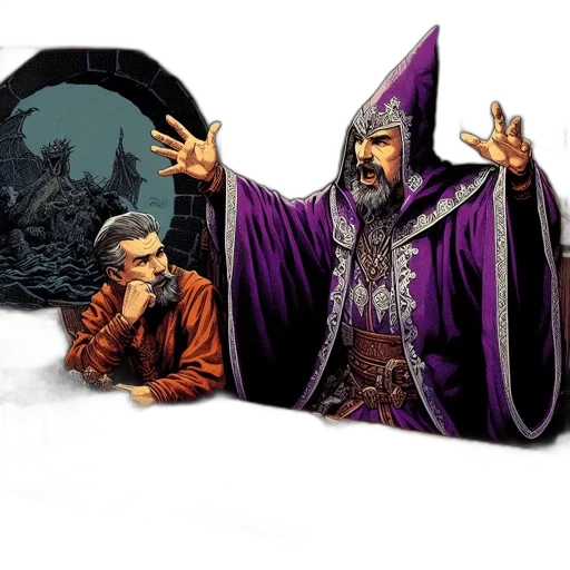 concept art, fantasy art, two, men transparent PNG cut-out