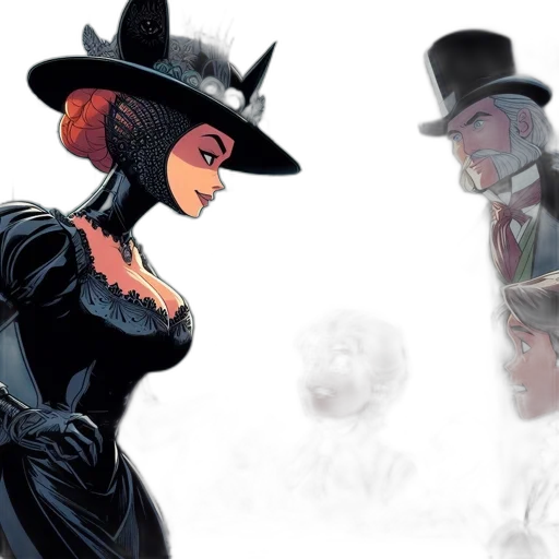 hat, comic book art, concept art, fantasy art transparent PNG cut-out