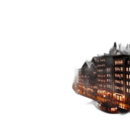 building, umbrella, hat, 3d render transparent PNG cut-out