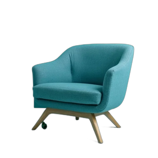 furniture, 3d render, blue, green transparent PNG cut-out