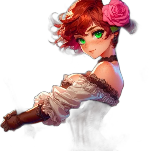 staff, dress, flower, weapon transparent PNG cut-out