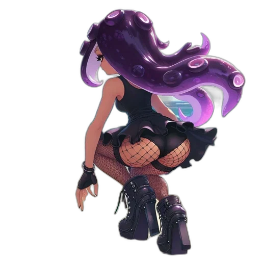hair, weapon, staff, dress transparent PNG cut-out