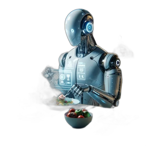 robot, concept art, 3d render, photorealistic transparent PNG cut-out