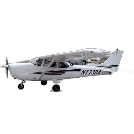 3d render, white, cessna, airplane transparent PNG cut-out