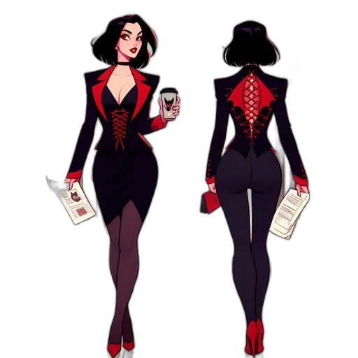 dress, concept art, comic book art, cartoon transparent PNG cut-out