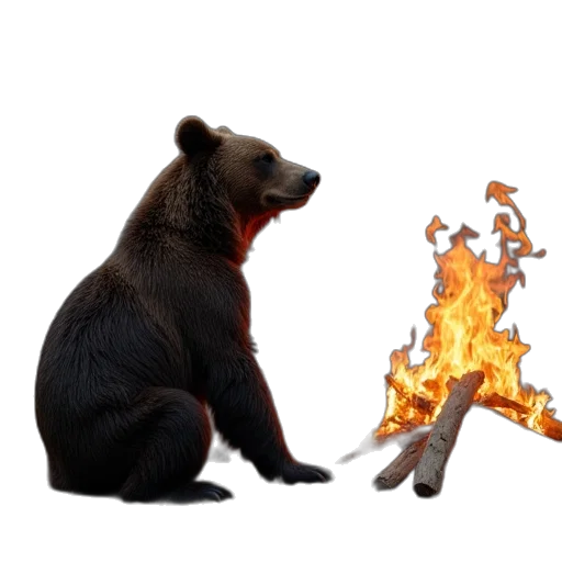 animal, concept art, fire, man transparent PNG cut-out