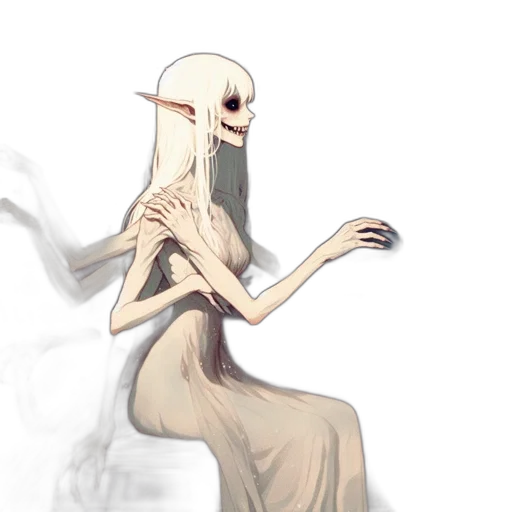 creature, mask, dress, staff transparent PNG cut-out