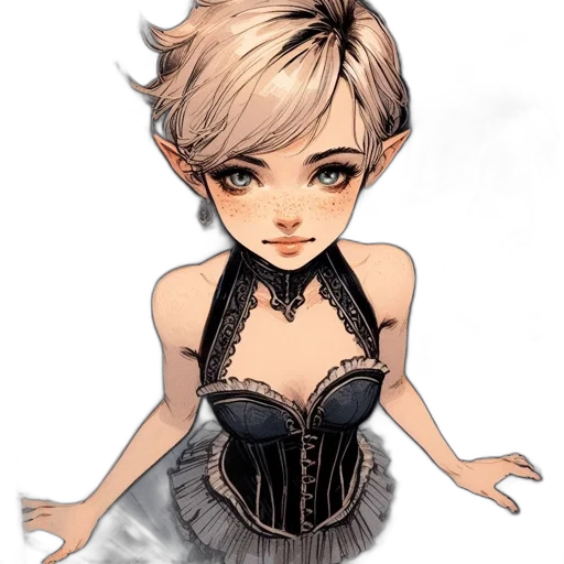 dress, fantasy art, cartoon, concept art transparent PNG cut-out