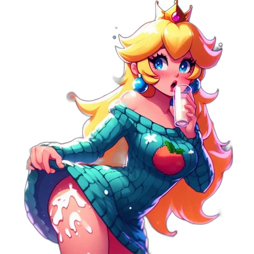 dress, crown, staff, pixel art transparent PNG cut-out