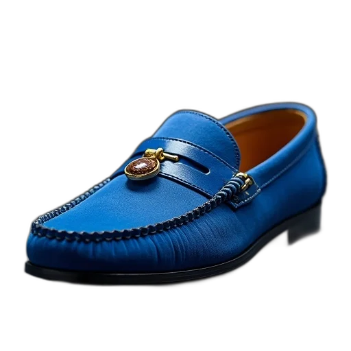 shoes, photorealistic, blue, driving transparent PNG cut-out