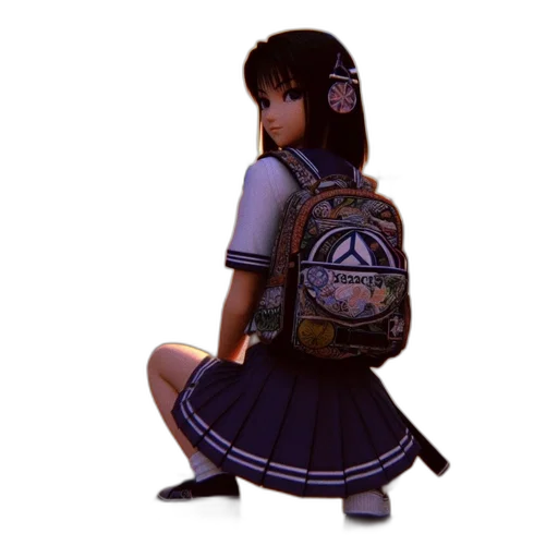 dress, robot, staff, weapon transparent PNG cut-out