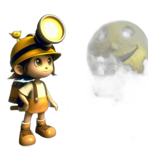 hat, staff, creature, mask transparent PNG cut-out