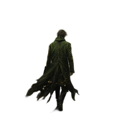 jacket, staff, creature, mask transparent PNG cut-out