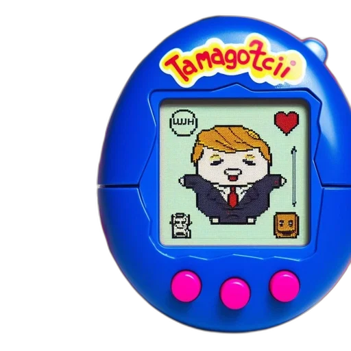 robot, image, features, tamagotchi-style transparent PNG cut-out