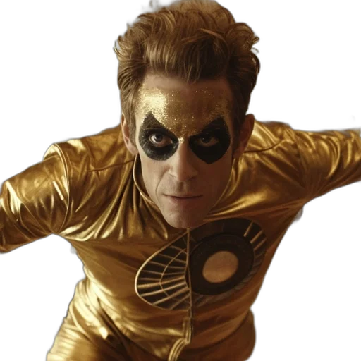 mask, golden, man, superhero transparent PNG cut-out