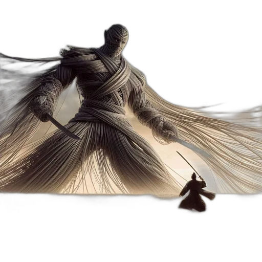 hair, dress, mask, sword transparent PNG cut-out