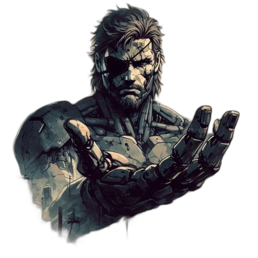 face, weapon, concept art, comic book art transparent PNG cut-out