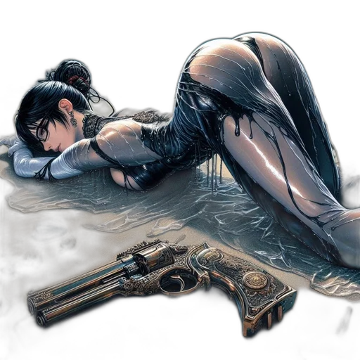 weapon, comic book art, cyberpunk, concept art transparent PNG cut-out