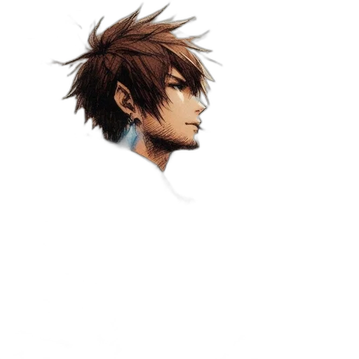 face, hair, dragon, staff transparent PNG cut-out