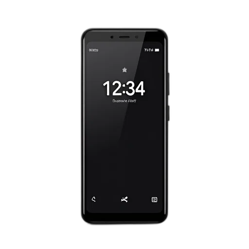 black, modern, smartphone, touchscreen transparent PNG cut-out