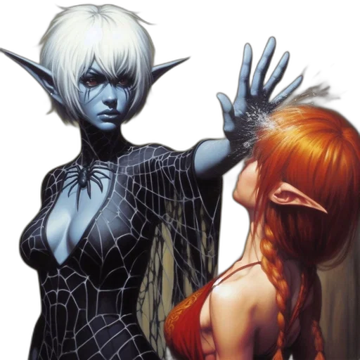 comic book art, concept art, fantasy art, two transparent PNG cut-out