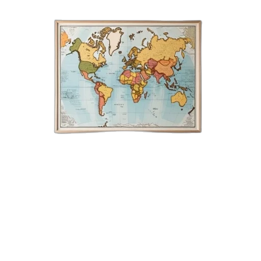 staff, earth tones, map, frame transparent PNG cut-out