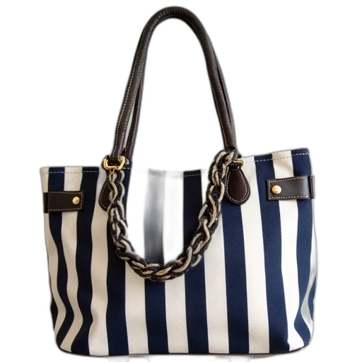 monochrome, striped, tote, braid transparent PNG cut-out