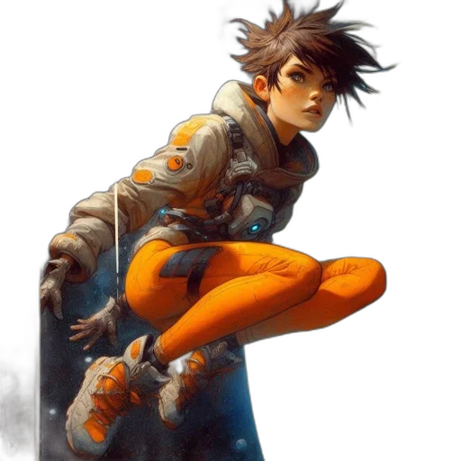 jacket, robot, sword, concept art transparent PNG cut-out