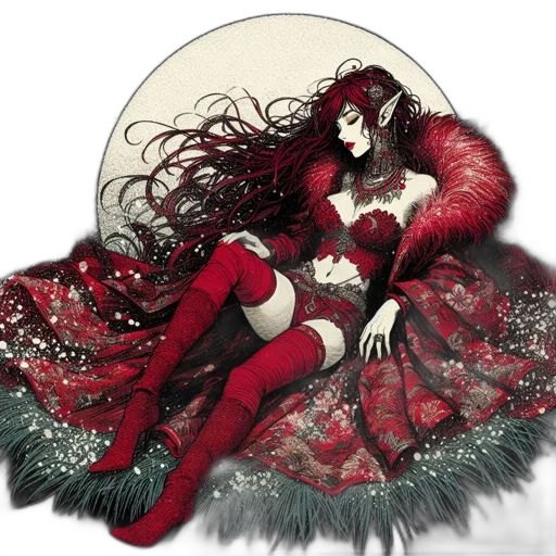 dress, fantasy art, concept art, comic book art transparent PNG cut-out