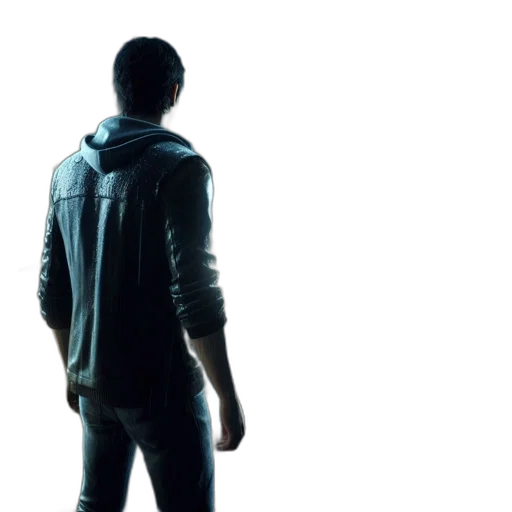 jacket, robot, staff, weapon transparent PNG cut-out