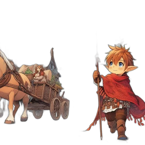concept art, fantasy art, pixel art, watercolor transparent PNG cut-out