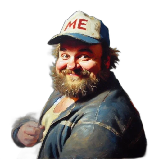hat, staff, face, jacket transparent PNG cut-out