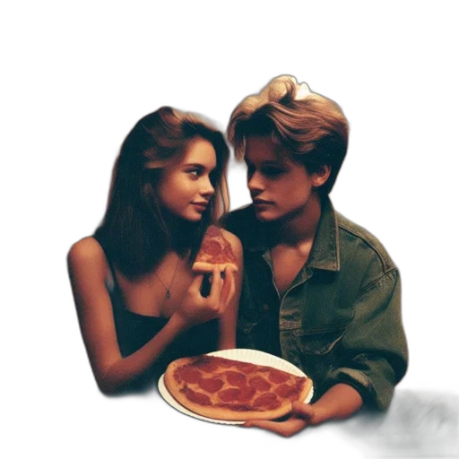 food, vaporwave, pixel art, photorealistic transparent PNG cut-out