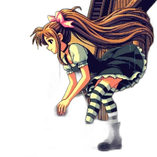 hair, dress, creature, robot transparent PNG cut-out
