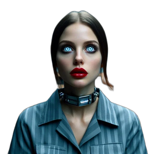 robot, face, jewelry, cyberpunk transparent PNG cut-out
