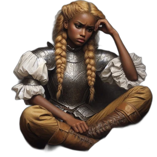hair, dragon, sword, face transparent PNG cut-out