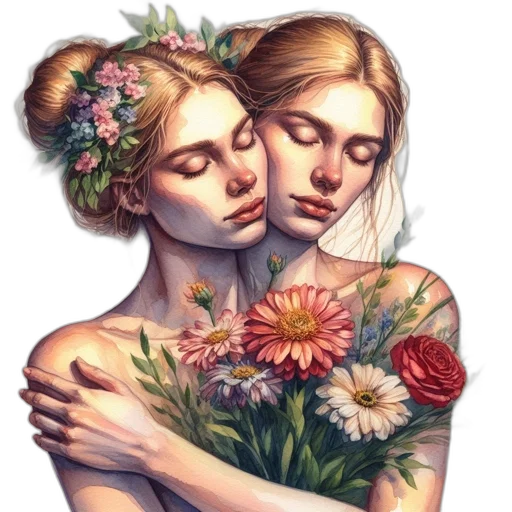 flower, crown, watercolor, photorealistic transparent PNG cut-out