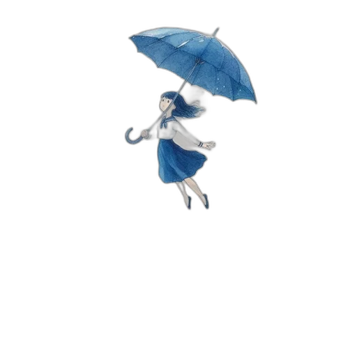 umbrella, dress, hat, staff transparent PNG cut-out
