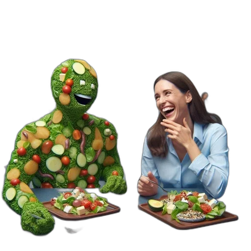 food, face, creature, 3d render transparent PNG cut-out