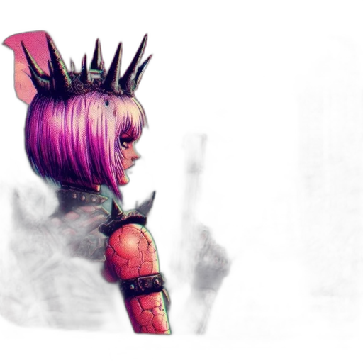 crown, hair, robot, weapon transparent PNG cut-out