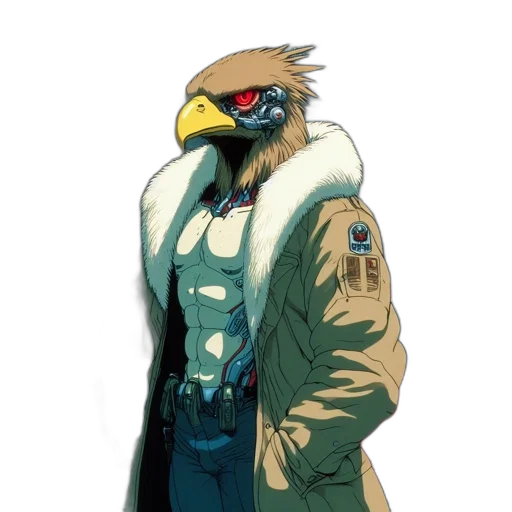 jacket, animal, concept art, pixel art transparent PNG cut-out