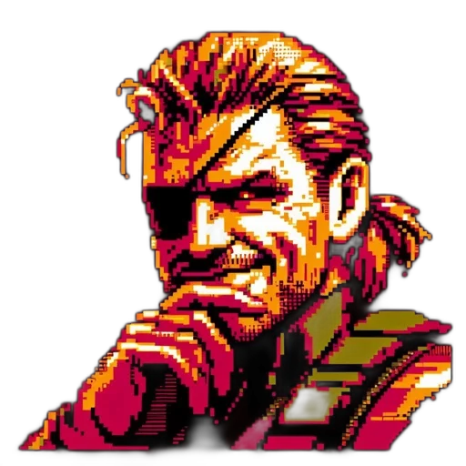 face, jacket, pixel art, comic book art transparent PNG cut-out