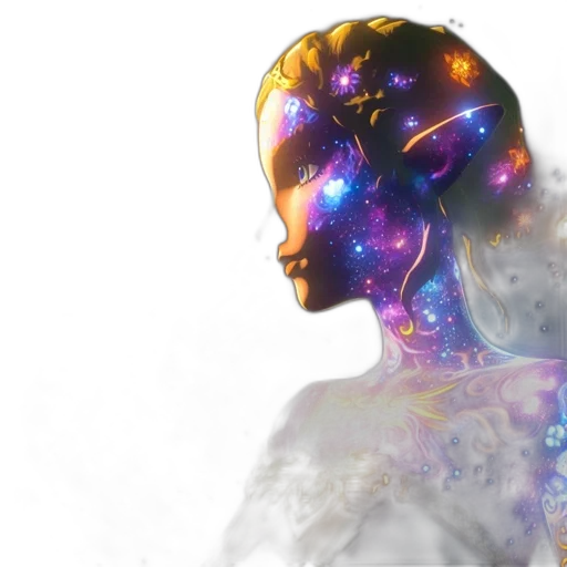 robot, crown, concept art, 3d render transparent PNG cut-out